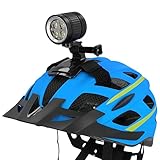 FISCHER Fahrrad Helmlampe | LED Akku Helmleuchte mit 7 Std. Leuchtdauer | Offroad-Action-Leuchte | 4...