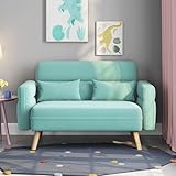 Yaheetech Kleines Sofa Mini Gepolsterte Couch mit 2 Lendenkissen Loveseat Sitzfläche 96 × 51 cm...