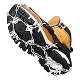 Steigeisen für Bergschuhe 19 Zähne, 403 Edelstahl Ice Klampen Steigeisen mit 2 Klettbänder, Anti...
