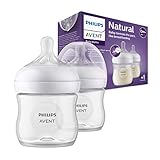 Philips Avent Babyflaschen Natural Response – 2x Babyflaschen, 125 ml, für Neugeborene ab 0...