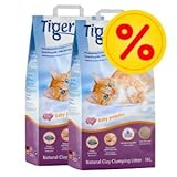 Tigerino Doppelpack Nuggies Katzenstreu - Babypuderduft 2 x 14 Liter