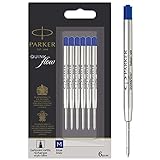 Parker Ballpoint Pen Refills | Medium Point | Blue QUINKflow Ink | 6 Count Value Pack