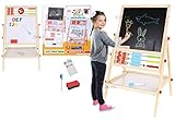 Faltbare Kindertafel Doppelseitig Kreidetafel Whiteboard mit Zubehör Holz 22472