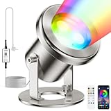 LyLmLe Teichbeleuchtung LED Unterwasser mit APP-Kontrolle, 6W RGB Poolbeleuchtung Licht Unterwasser...