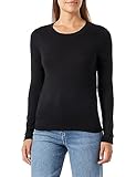 VERO MODA Damen VMSILKY LS O-Neck Boo Pullover, Black/Detail:W. Gold Buttons, M