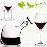 IMPERIAL Weindekanter Set mit 4 Rotweingläsern aus Crystalline Glas Serie 'Rom' – handgefertigte...