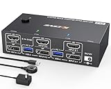 4K@144Hz HDMI Displayport KVM Switch 2 PC 2 Monitore 8K@60Hz, MLEEDA USB 3.0 Dual Monitor KVM...