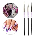 Nail Art Stift 3 Stück Nail Art Punktierung Stift Zeichenwerkzeug Set Nail Art Pinsel für...