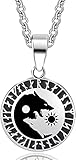 Wikinger Runenkopf Anhänger Amulett Halskette Anhänger Yin Yang Talisman für