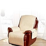 JTWEB Sesselschoner Relaxsessel Sesselschoner Relax,1 Sitzer Sesselschutz Sofaüberwurf mit Taschen...