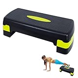 Steppbrett Fitness Aerobic Stepper Höhenverstellbar Step Bench mit 2 Stufen (10/15cm), Hometrainer...