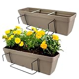 GarPet 2X Blumenkasten Balkongeländer Balkon Blumenkasten Balkonkasten mit Halterung Balkonkasten...