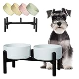 Keramik Hundenapf Erhöht mit Edelstahl-Ständer - Stylisch Doppelnapf Futterstation für Kleine und...