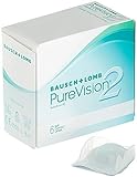 Bausch + Lomb PureVision 2 Monatslinsen, sehr dünne sphärische Kontaktlinsen, weich, 6 Stück BC...