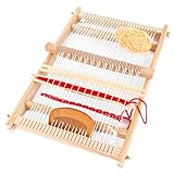 VIDETOL Holz Webrahmen Set, 40 X 27 cm Schulwebrahmen Webschiffchen mit Holzwebrahmen und Zubehör,...