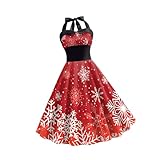 Oshhni Weihnachtskleid für Damen, elegante Dekoration, Partykleider für Damen, Halloween, L