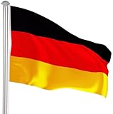 BRUBAKER Aluminium Fahnenmast Flaggenmast 6 m inklusive Deutschland Flagge 150 x 90 cm und...