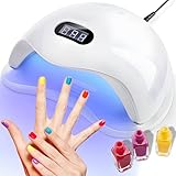 Retoo 48W Nageltrockner mit Timer, LCD Display, Sensor, Infrarot, LED UV Lampe für Nägel,...