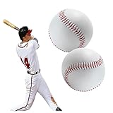 LNGJIN Baseball Ball，2 Stück Handgenäht Baseballs，Soft Baseballs，9 Inch Baseballs，PU Soft...