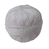 Stenly Häkelgarn Metallic Glitter fein Weiß DIY glitzern Garn350 m 50 gr