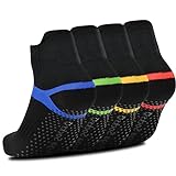 4 Paare Yoga Socken Anti Rutsch, Stoppersocken Rutschsocken, Rutschfeste Sportsocken für Damen &...
