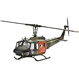 Revell Modellbausatz - Bell UH-1D Hubschrauber - Präzise Rumpfstruktur mit beweglichem Hauptrotor &...