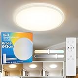 L5L3D Deckenlampe LED Deckenleuchte mit Fernbedienung, Φ42x2.8 CM 2700K/4000K/6500K IP44 22W 2900LM...
