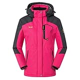 donhobo Damen Outdoorjacke Winddicht Wasserdicht Atmungsaktiv Funktionsjacke Verdickt Fleece-Futter...