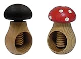 Wooden World 2 Nussknacker Set Dunkelbraun und Toadstool Nussknacker aus natürlichem Buchenholz -...