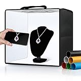 Glendan Fotobox zum Fotografieren，30x30cm Professionelles Fotostudio Licht Box mit 112 Dimmbares...