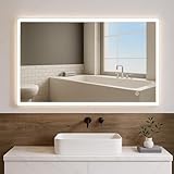 AllRight Badspiegel mit Beleuchtung 70x50cm | LED Spiegel | IP54 Wassergeschützt | Touch-Steuerung...