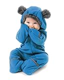 Cuddle Club Fleece Baby Romper Jumpsuit, Bear - Blue, 18-24 Months