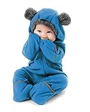 Cuddle Club Fleece Baby Romper Jumpsuit, Bear - Blue, 18-24 Months