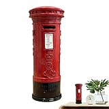 Retro London Spardose - Spardose aus Metall mit rotem Briefkasten, einzigartig und elegant | Ideal...