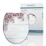 Schütte WC-Sitz FLOWERS & WOOD mit Absenkautomatik, Toilettendeckel mit Motiv, Duroplast Klodeckel...