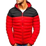 VaiKanhai Steppjacke Herren Winter,Kapuzenjacke Patchwork Print,Mode Winterjacke für Männer mit...
