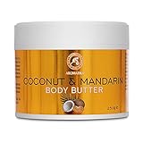 Kokos & Mandarine Körperbutter - 250g - Kokosnussöl und Mandarinenöl Bodybutter - Natürliche...