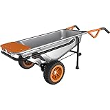 WORX WG050 Aerocart Multifunktions-Schubkarre – 8-in-1 Funktion: Sackkarre mit Vollgummireifen,...