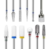 GeekerChip 12 Nagelbohrer-Set,Bohrer für Nägel,2 Stück Wolframkarbid Nagelfräser Bits+4 Stück...