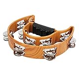 Kuuleyn Half Moon Musical Tambourin Doppelreihe, Doppelreihe Handbell Tambourin Metall Jingles mit...