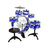 BSD Steinbach Kinderschlagzeug, Schlagzeug mit Hocker und 2 Trommelstöcken, Schlagzeug Drumset,...