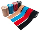 axion Kinesiologie Tapes 12er Misch-Set rot, blau, schwarz, beige | Wasserfeste • hautfreundliche...