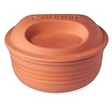 Römertopf Multibräter rund aus Naturton, Keramik Bräter für bis zu 4 Personen, 2 Liter Volumen,...