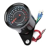 TKSE Elektronischer Drehzahlmesser, DC 12V Universal Motorrad LED Hintergrundbeleuchtung Tachometer...