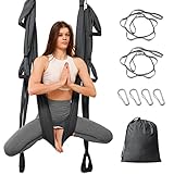 Leogreen Yoga Hängematte, Aerial Yoga Schaukel, Anti-Schwerkraft Yoga Pilates, mit 6 Griffen,...