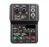 MEIVIYA 2-Kanal-DJ-Mixer-Konsolenschnittstelle, tragbare Soundkarte for DJ-Live-Übertragungen
