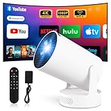 Mini Projektor 4K Beamer Tragbarer Minibeamer 2.4/5G Dual WiFi6 Android 11 1080P Full HD...