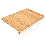 Relaxdays Schneidebrett aus Bambus H x B x T: ca. 5 x 56 x 38 cm Küchenbrett mit Saftrinne und...