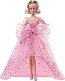 Barbie Signature Birthday Wishes Puppe, ca. 30 cm, blond, mit rosa Tüllkleid und Schuhen, mit...