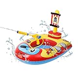 olyee Aufblasbares Piratenboot, Aufblasbares Schwimmbecken für Babys mit Wasserpistole, Lustiges...